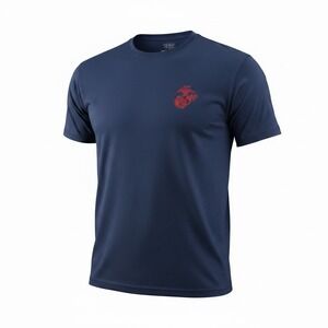 Marines Mens Medium Small Dri-Fit T-shirt USA Military Navy Blue M